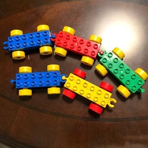Lego Duplo Wheel Bases 5 Pieces 2x6 5 inch Long Wheeled Bricks